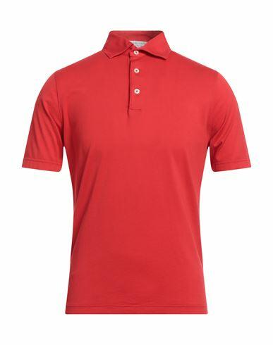 Filippo De Laurentiis Man Polo shirt Tomato red Cotton Cover