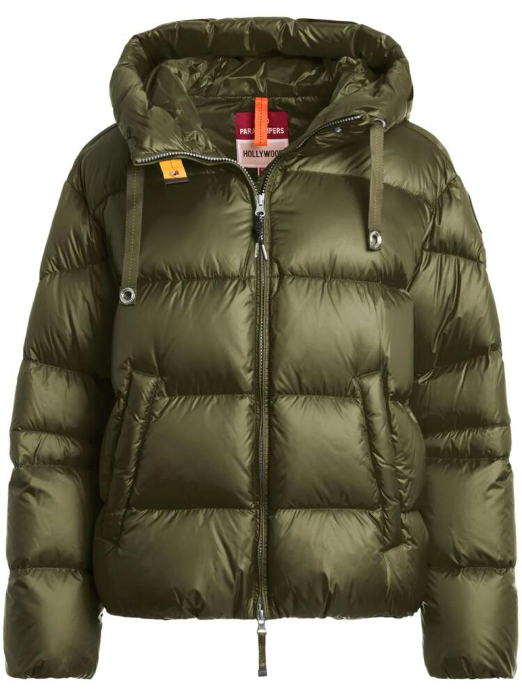 Parajumpers logo-patch puffer jacket - Green Cover