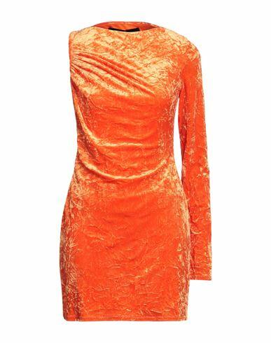 Versace Woman Mini dress Orange Polyester, Elastane, Polyamide Cover