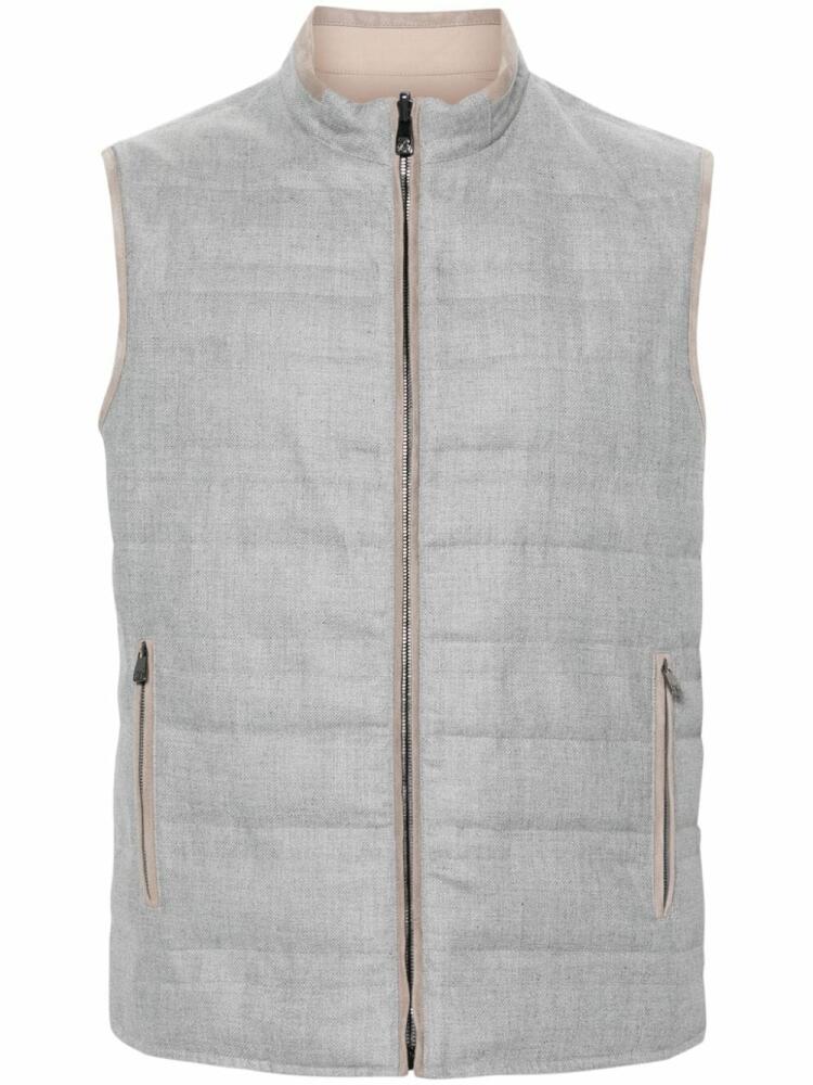 Corneliani mock-neck reversible gilet - Grey Cover