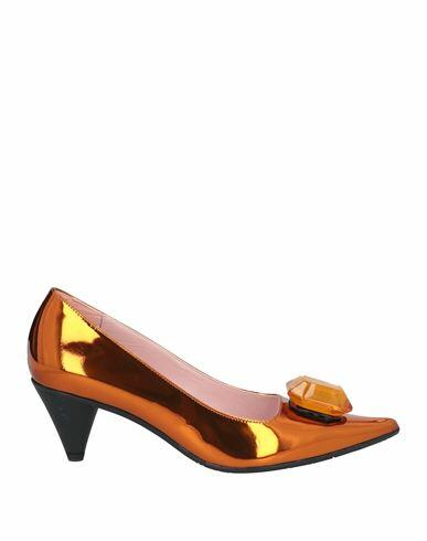 Ras Woman Pumps Orange Leather Cover