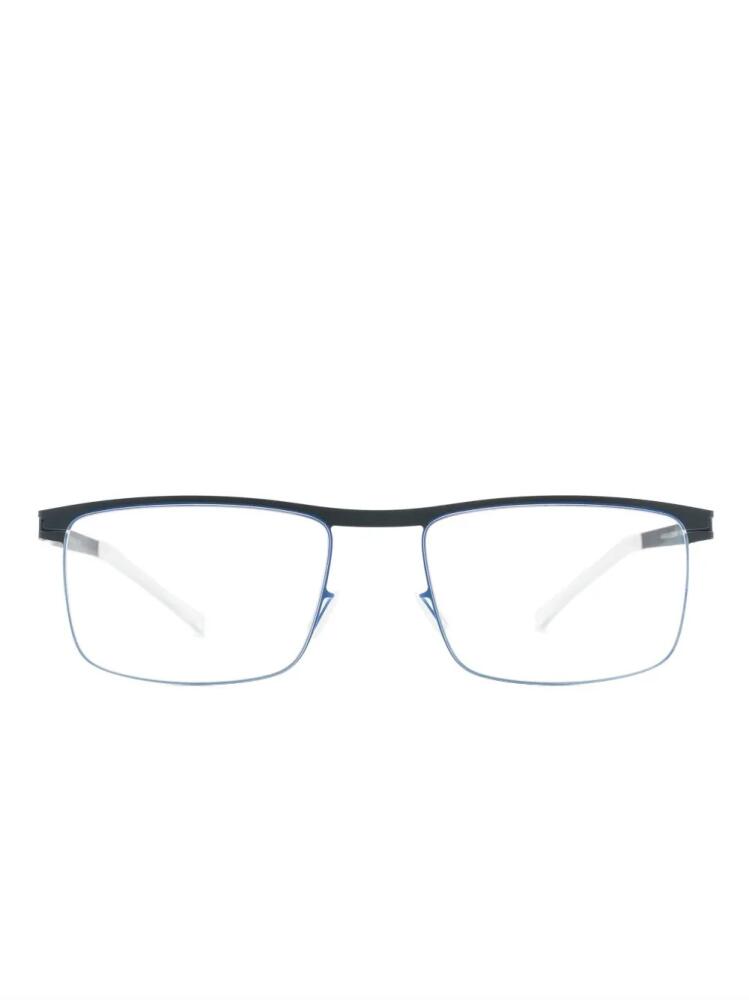 Mykita square-frame raised-bridge glasses - Blue Cover