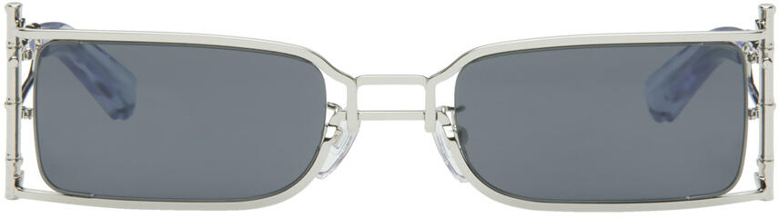 Feng Chen Wang SSENSE Exclusive Silver Bamboo Sunglasses Cover