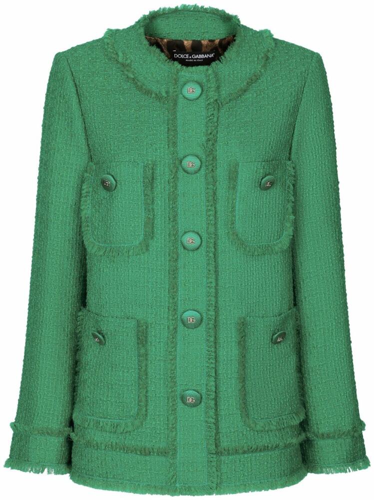 Dolce & Gabbana bouclé tweed jacket - Green Cover