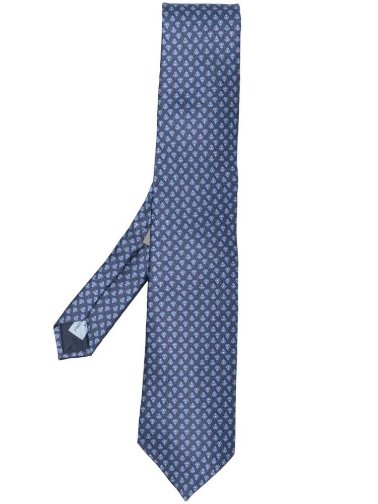 Corneliani floral-embroidery silk tie - Blue Cover