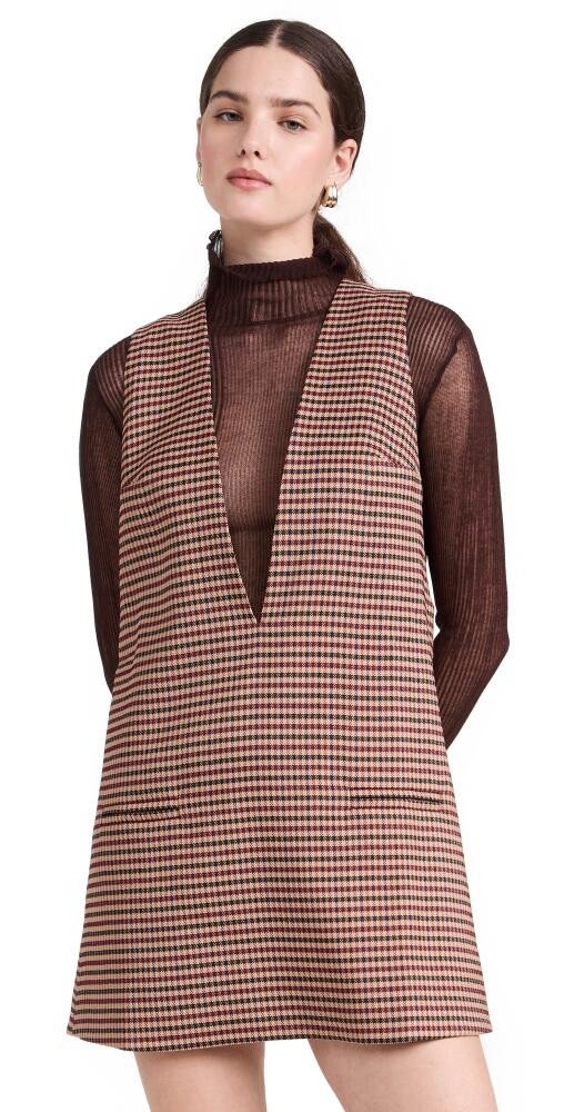 SER. O.YA Maxine Mini Tent Dress Camel Houndstooth Cover