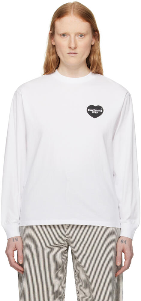 Carhartt Work In Progress White Heart Bandana Long Sleeve T-Shirt Cover