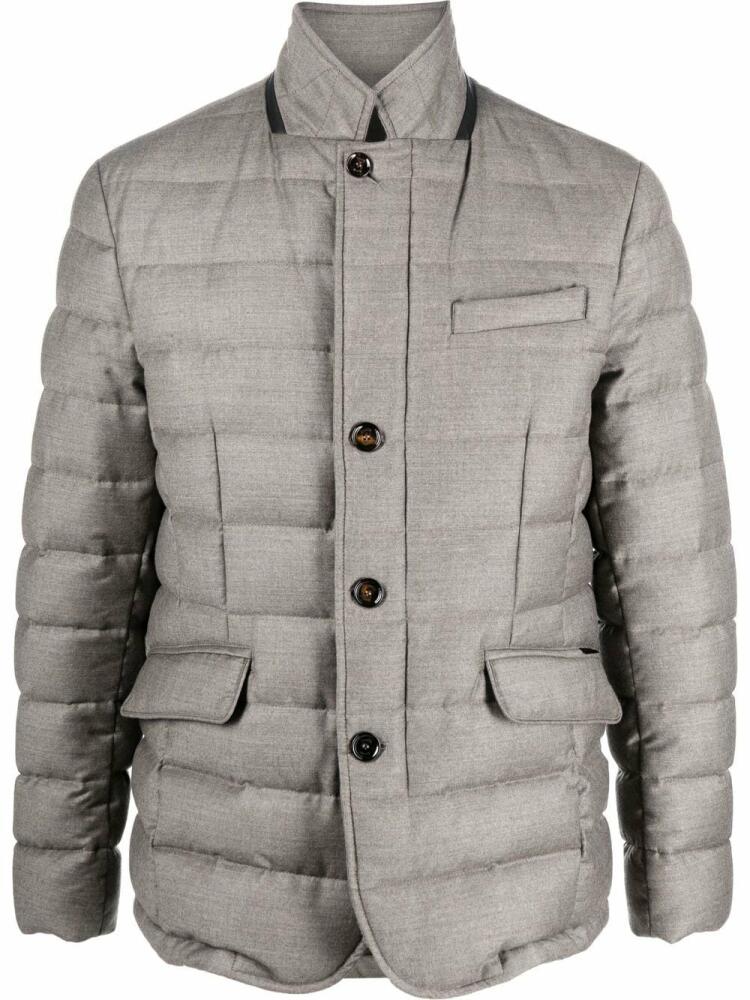 Moorer button-down padded jacket - Neutrals Cover