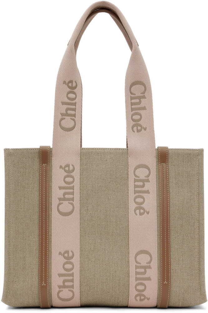 Chloé Beige & Pink Medium Woody Tote Cover