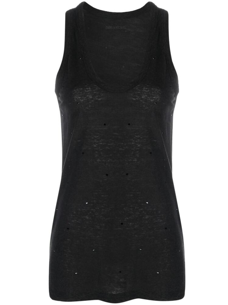 Zadig&Voltaire crystal-detailing scoop-neck tank top - Black Cover