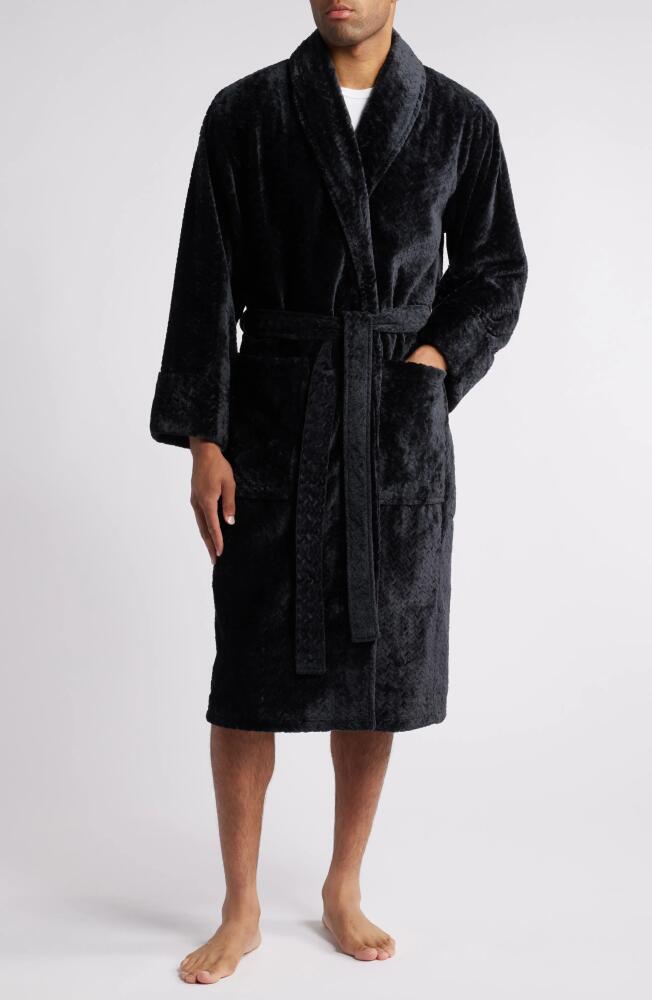 Daniel Buchler Mosaic Texture Fleece Robe in Black Cover