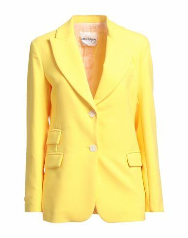 Ottod'ame Woman Blazer Yellow Polyester, Viscose, Elastane Cover