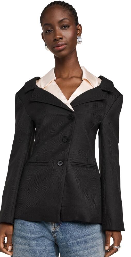 Stine Goya Double Collar Tailored Jacket Black/Butter Milk Cover