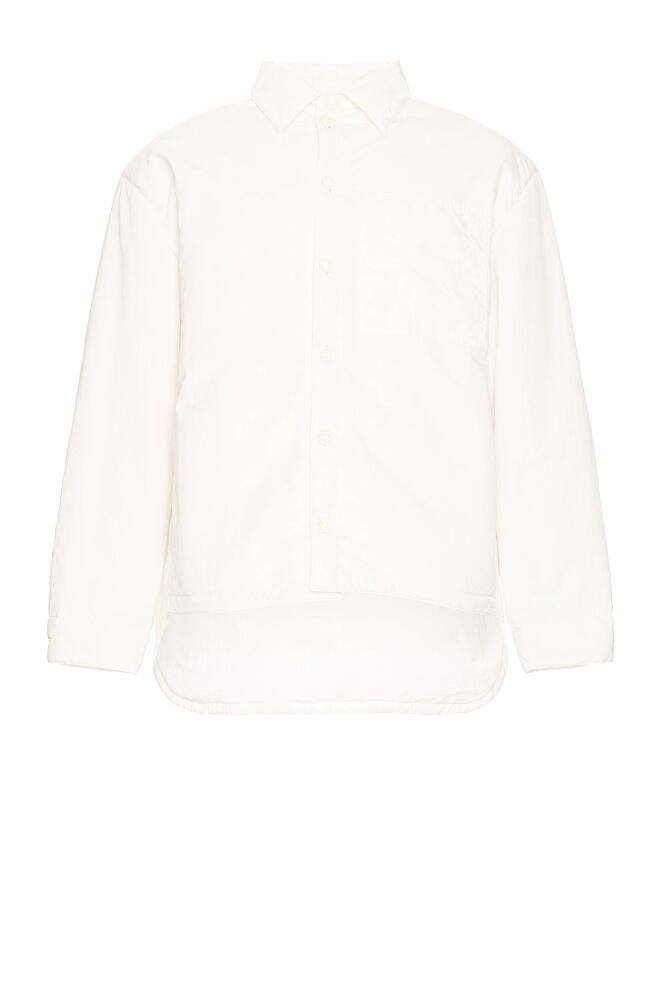 Bottega Veneta V Pocket Overshirt Jacket in White Cover