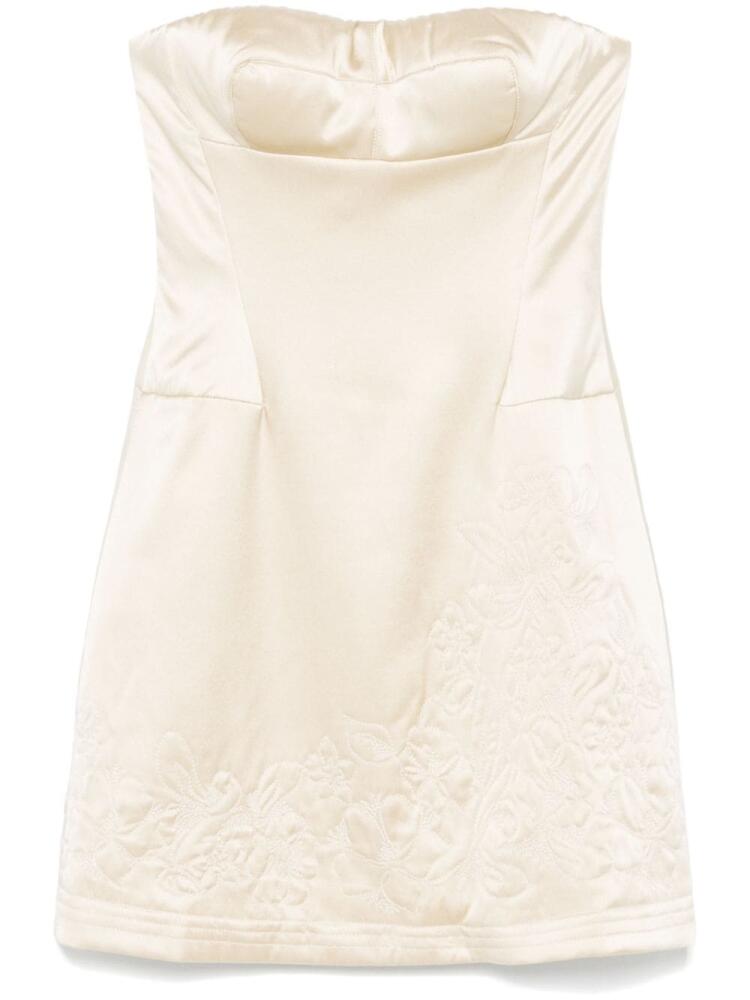 Ermanno Scervino floral-embroidery mini dress - Neutrals Cover