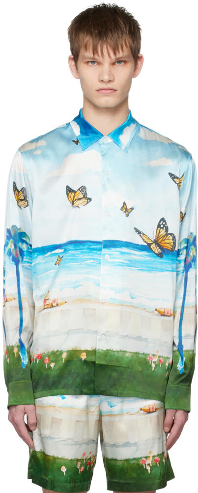 Nahmias Blue Butterfly Beach Shirt Cover