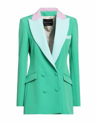 Hebe Studio Woman Blazer Emerald green Polyester, Elastane Cover