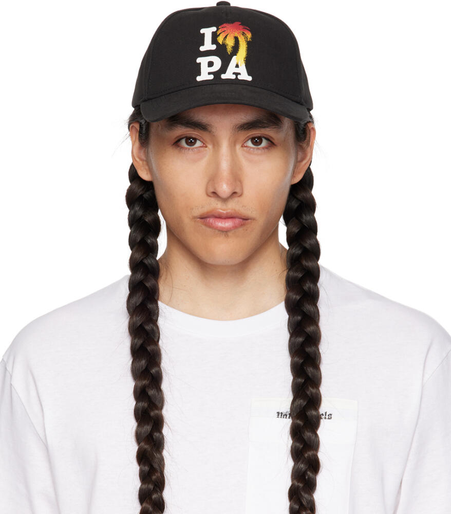 Palm Angels Black 'I Love PA' Cap Cover