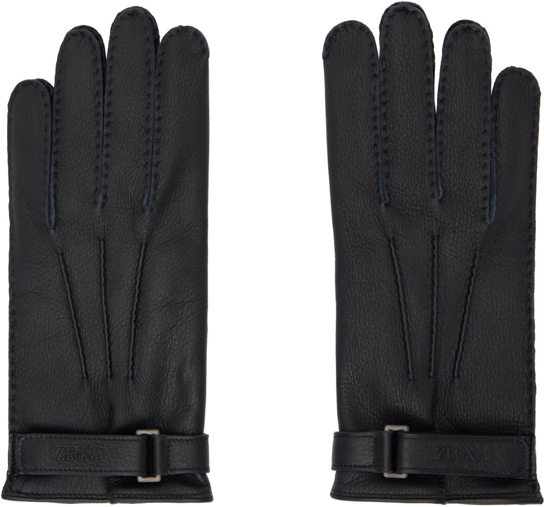 ZEGNA Black Deerskin Gloves Cover