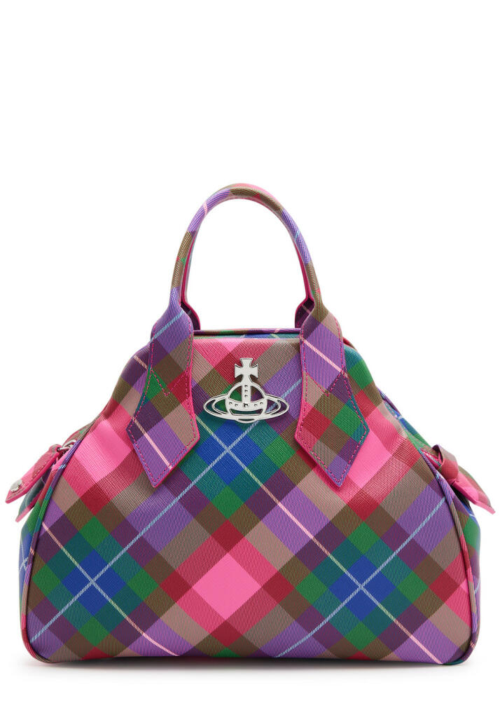 Vivienne Westwood Yasmine Medium Tartan Leather top Handle bag - Pink Cover