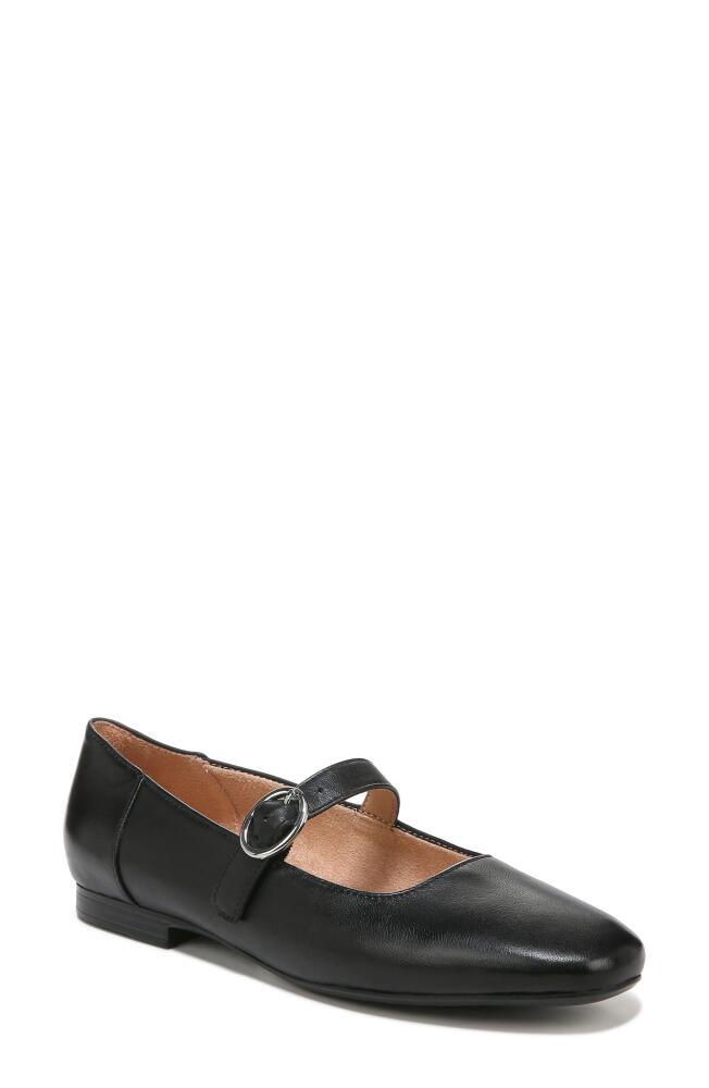 Naturalizer Kelly Mary Jane Flat in Black Leather Cover