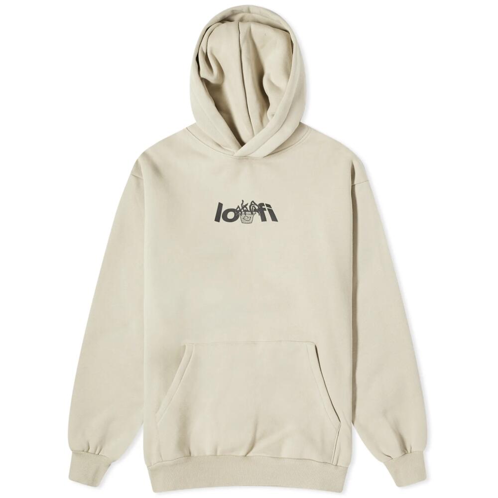 Lo-Fi Men's Plant Logo Hoodie in Sand Cover