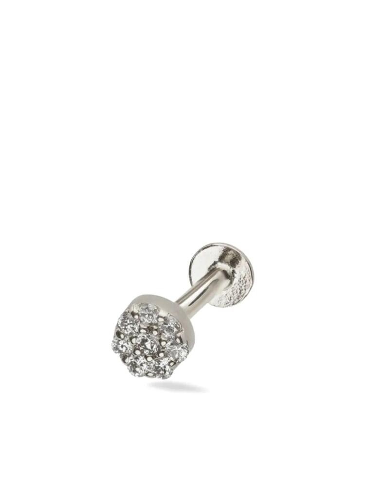 Lark & Berry 14kt white gold Halo Full diamond earring - Silver Cover