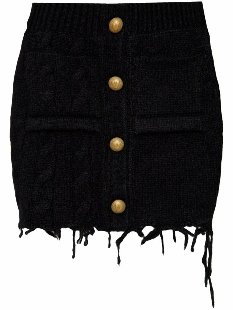 VETEMENTS raw-cut wool mini skirt - Black Cover