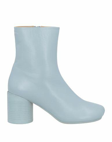 Mm6 Maison Margiela Woman Ankle boots Sky blue Leather Cover