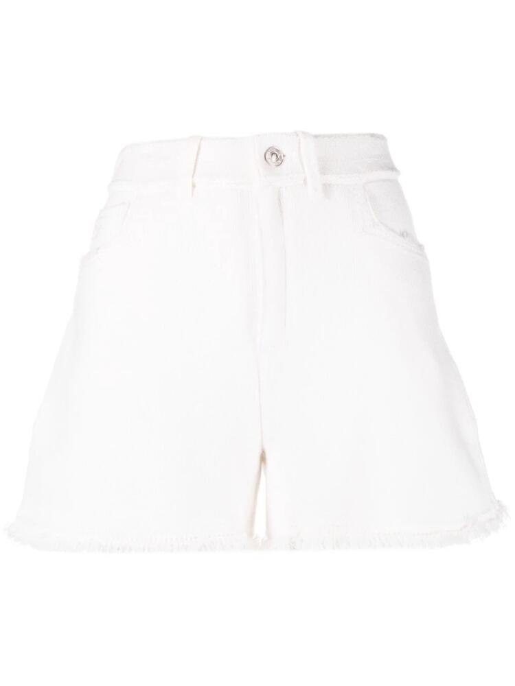 Barrie frayed-detailing knitted shorts - White Cover