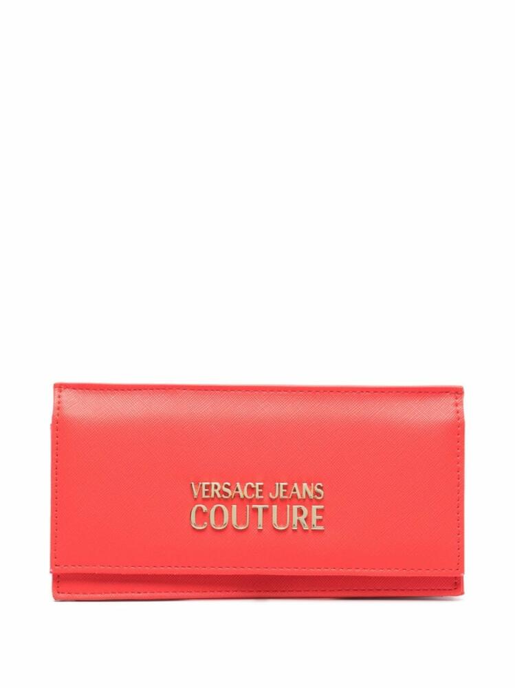 Versace Jeans Couture logo-lettering magnetic-fastening wallet - Red Cover