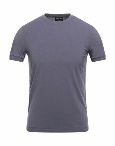 Giorgio Armani Man T-shirt Purple Viscose, Elastane Cover