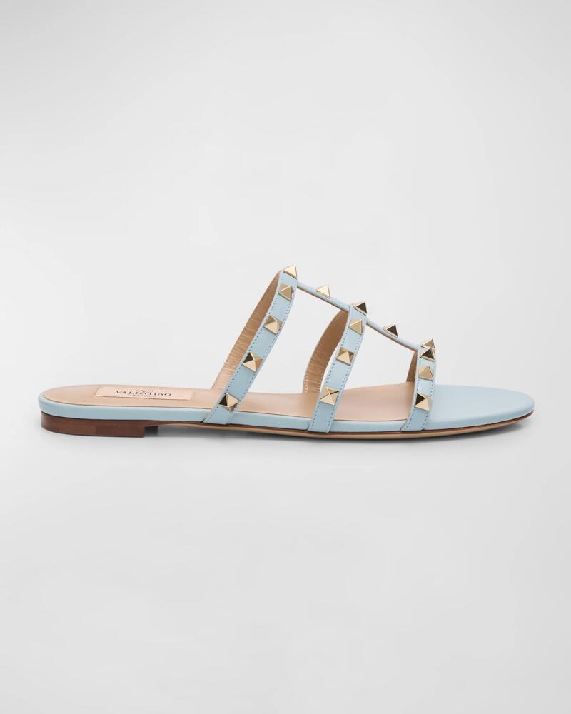 Valentino Garavani Rockstud Caged Flat Slide Sandals Cover