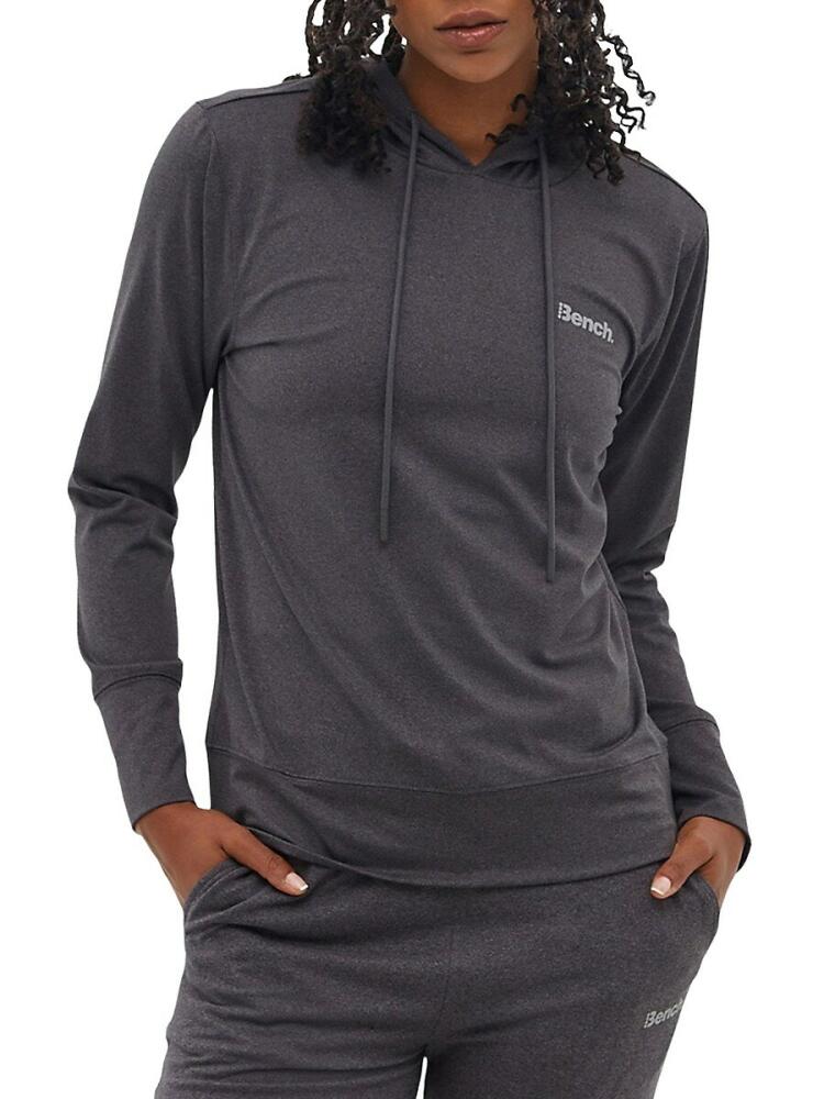 Bench. Women's Logo Drawstring Hoodie - Anthracite Heather Cover