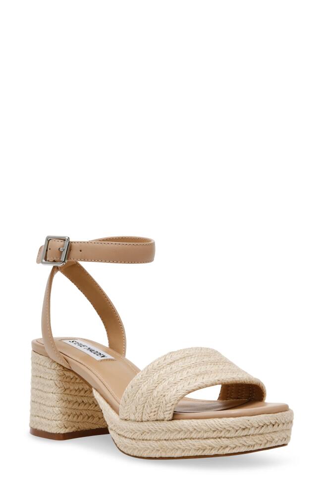 Steve Madden Mercerr Ankle Strap Platform Sandal in Natural Multi Cover