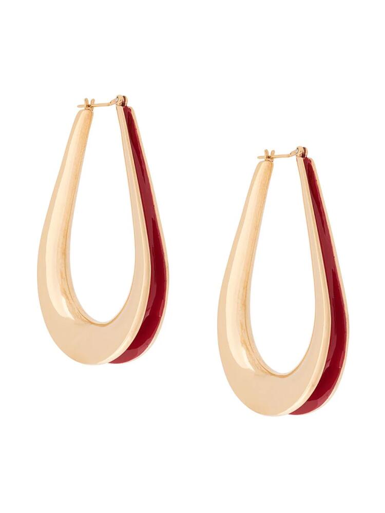 Annelise Michelson Ellipse M enamel hoop earrings - Gold Cover