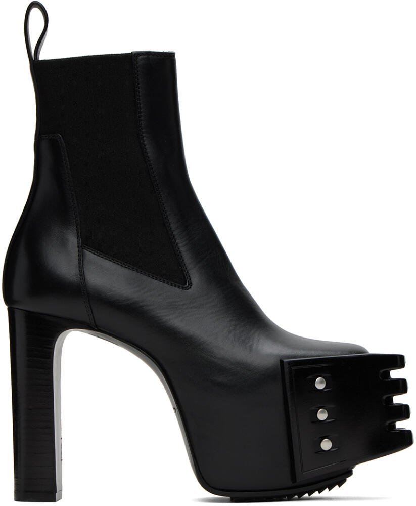 Rick Owens Black Grilled Platform Boots Cover