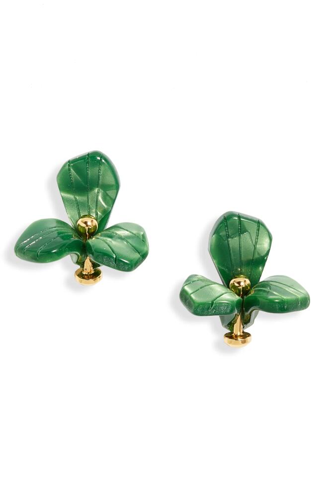 Lele Sadoughi Trillium Stud Earrings in Leaf Green Cover