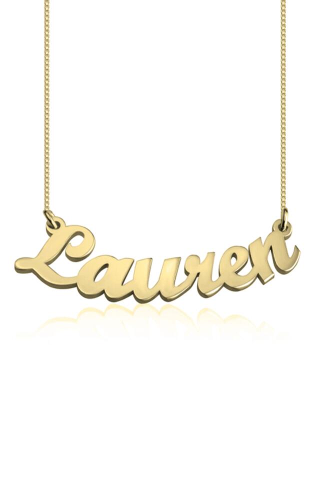 MELANIE MARIE Personalized Nameplate Pendant Necklace in Gold Plated Cover