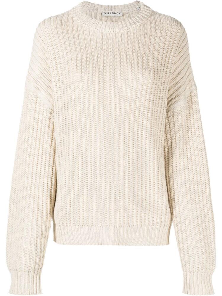 OUR LEGACY Sonar intarsia-knit jumper - Neutrals Cover