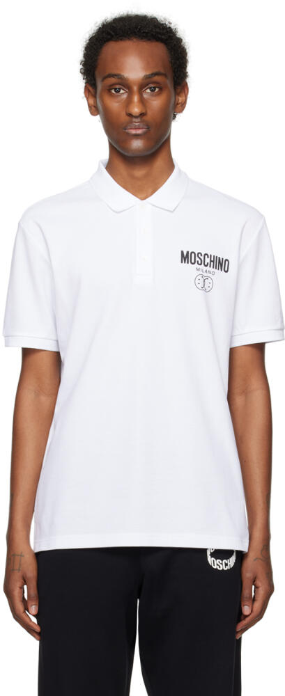 Moschino White Double Smiley Polo Cover