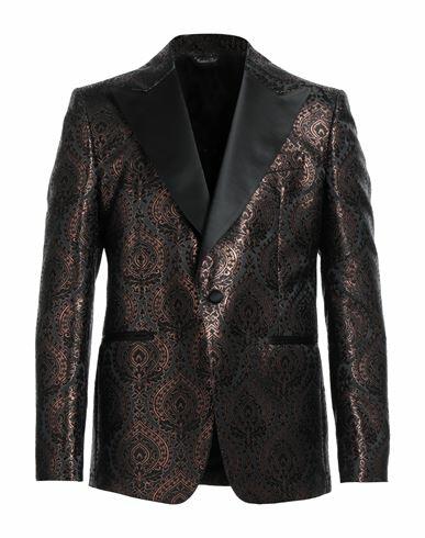 Brian Dales Man Blazer Black Polyester, Metallic fiber Cover