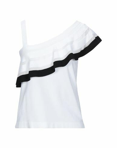 D. exterior Woman Top White Viscose, Polyester Cover