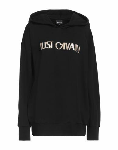 Just Cavalli Woman Sweatshirt Black Cotton, Elastane Cover