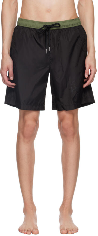 Moncler Black 'Slow Living And Good Vibes' Swim Shorts Cover