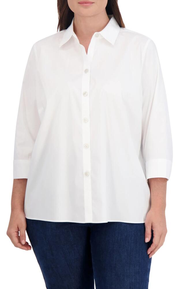 Foxcroft Kelly Button-Up Shirt in White Cover