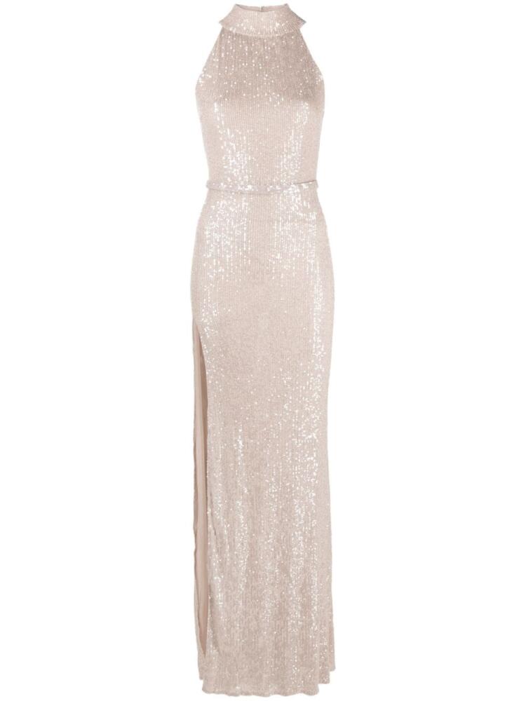 Atu Body Couture sequin-design side-slit gown - Neutrals Cover