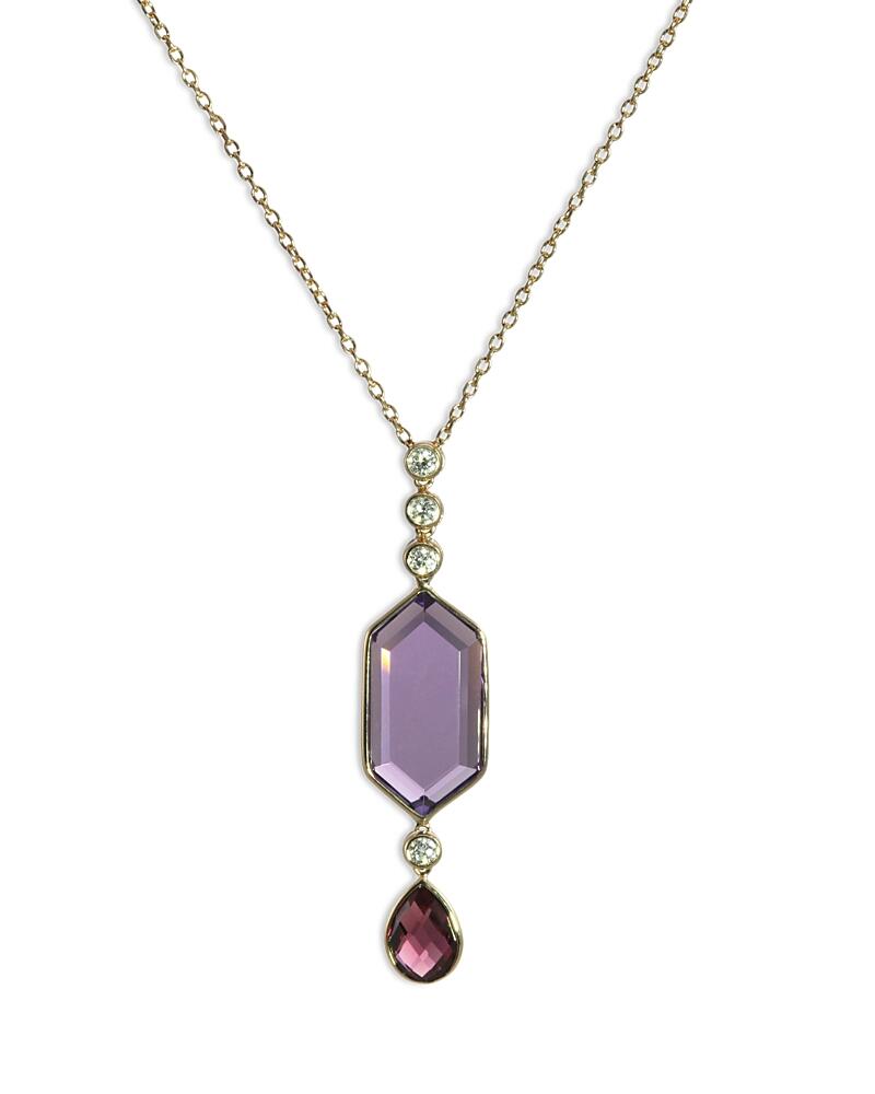 Bloomingdale's Fine Collection Amethyst, Rhodolite & Diamond Pendant Necklace in 14K Yellow Gold, 17 - Exclusive Cover