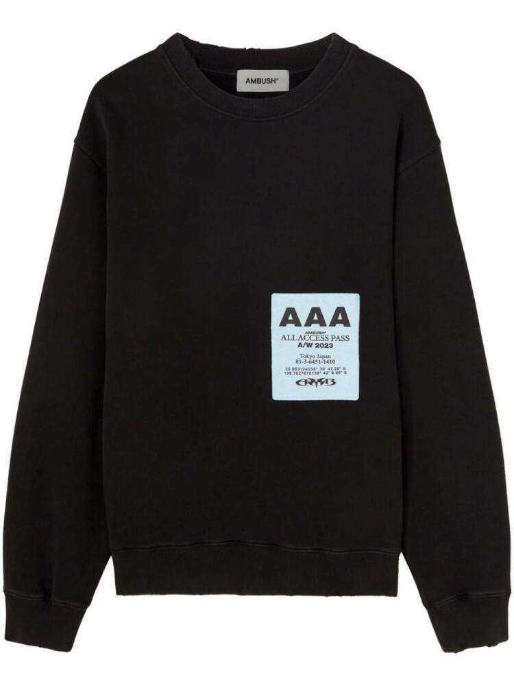 AMBUSH Pass-patch cotton sweatshirt - Black Cover