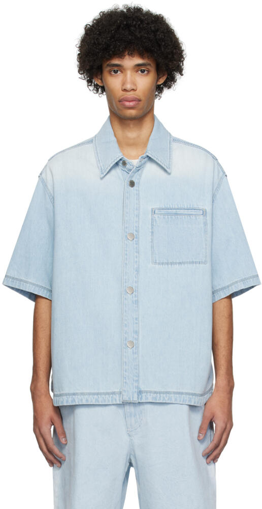 Solid Homme Blue Hardware Denim Shirt Cover